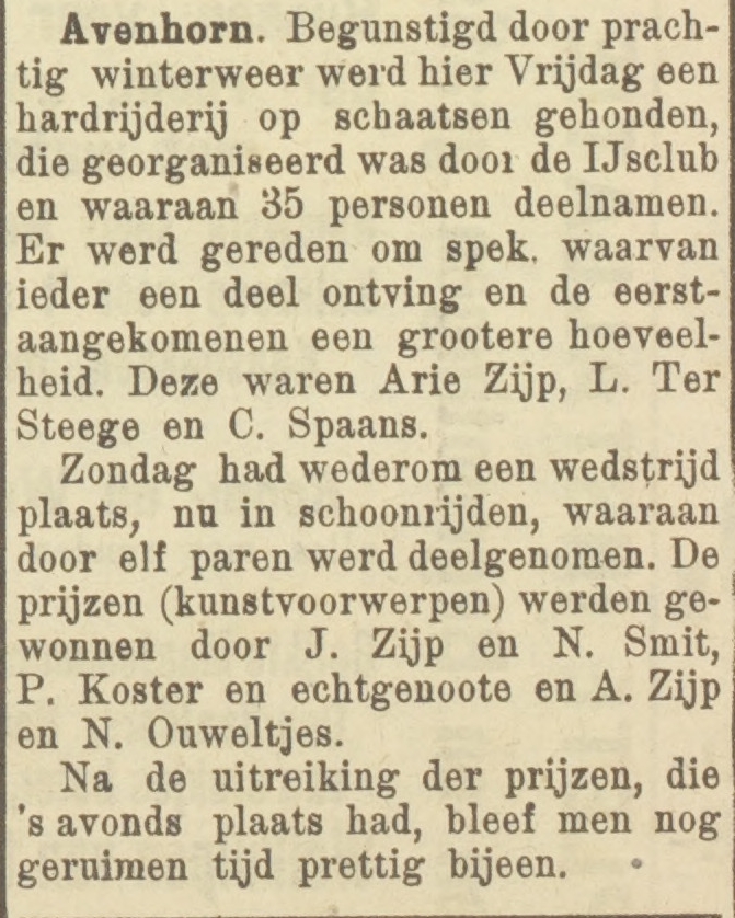 De Nieuwe Courant 13.2.1907 - Neeltje Ouwltjes schoonrijden